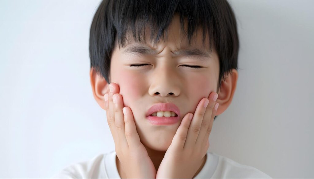 虫歯で痛がっている子供